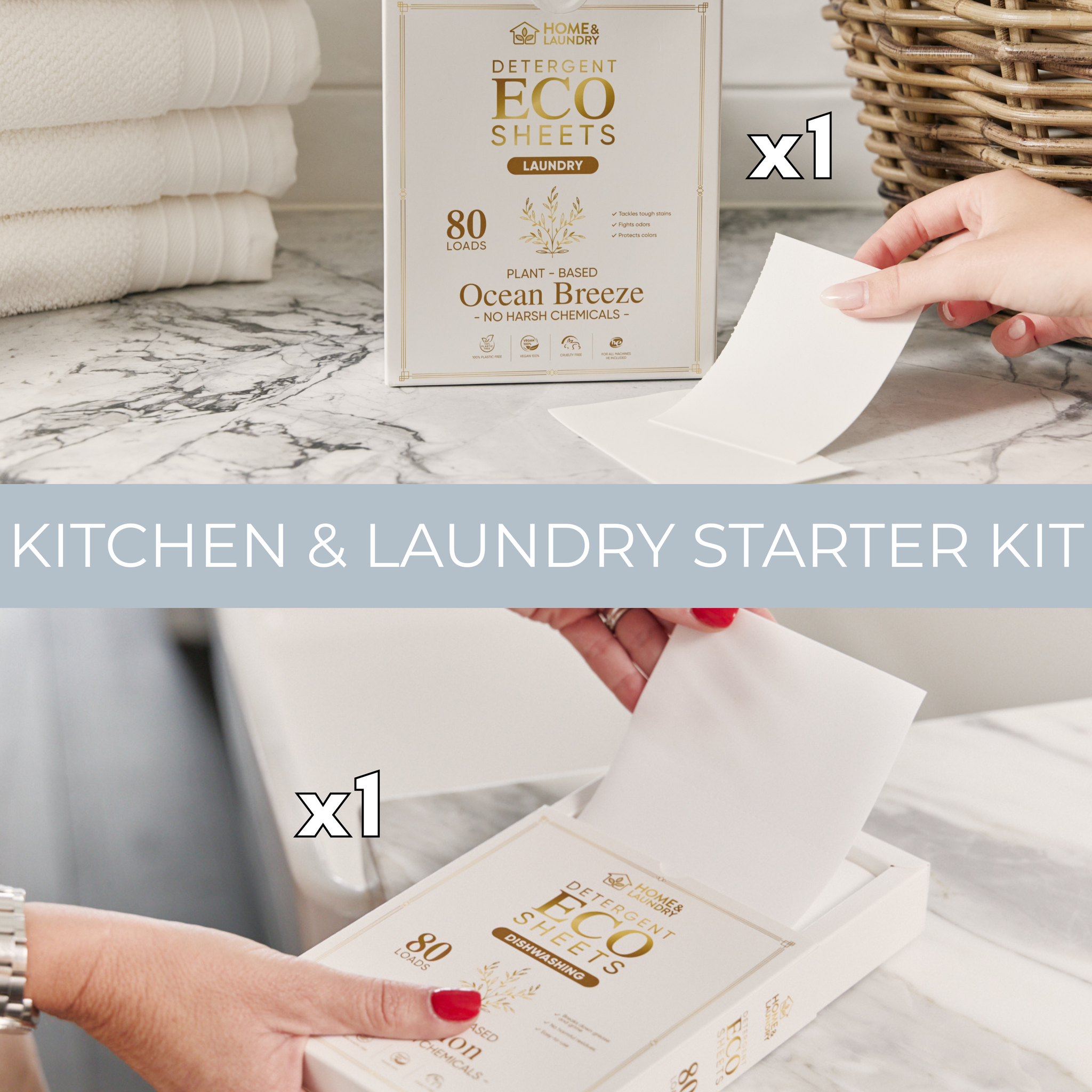 Aesthetic Kitchen & Laundry Sheets Starter Pack